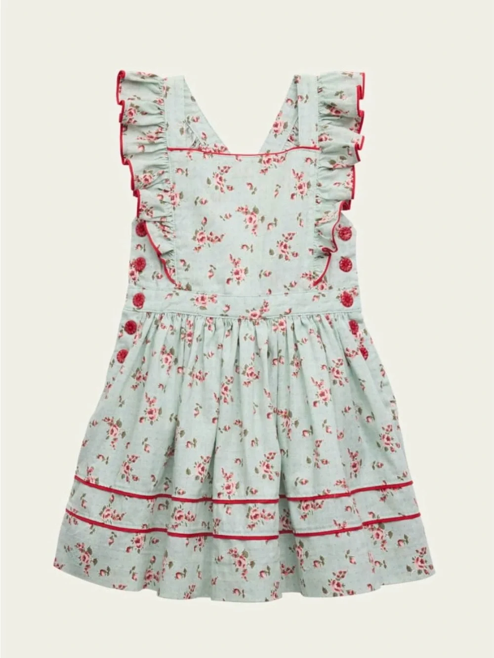 Ralph Lauren Girls Floral Linen-Cotton Dress - Size 6